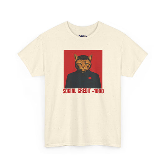 Social Credit +1000 Cat T-Shirt | POLITICATS